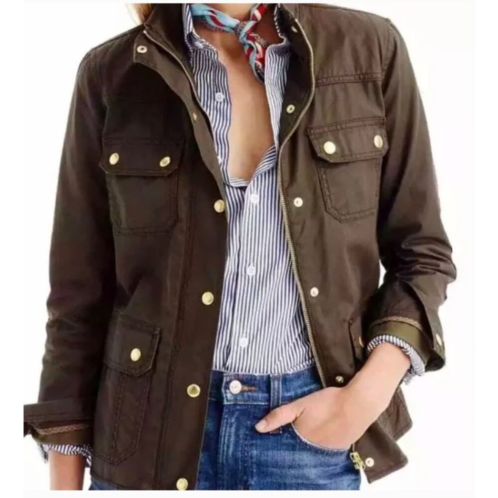 J Crew Downtown Army Green Field Jacket - S (Petite)